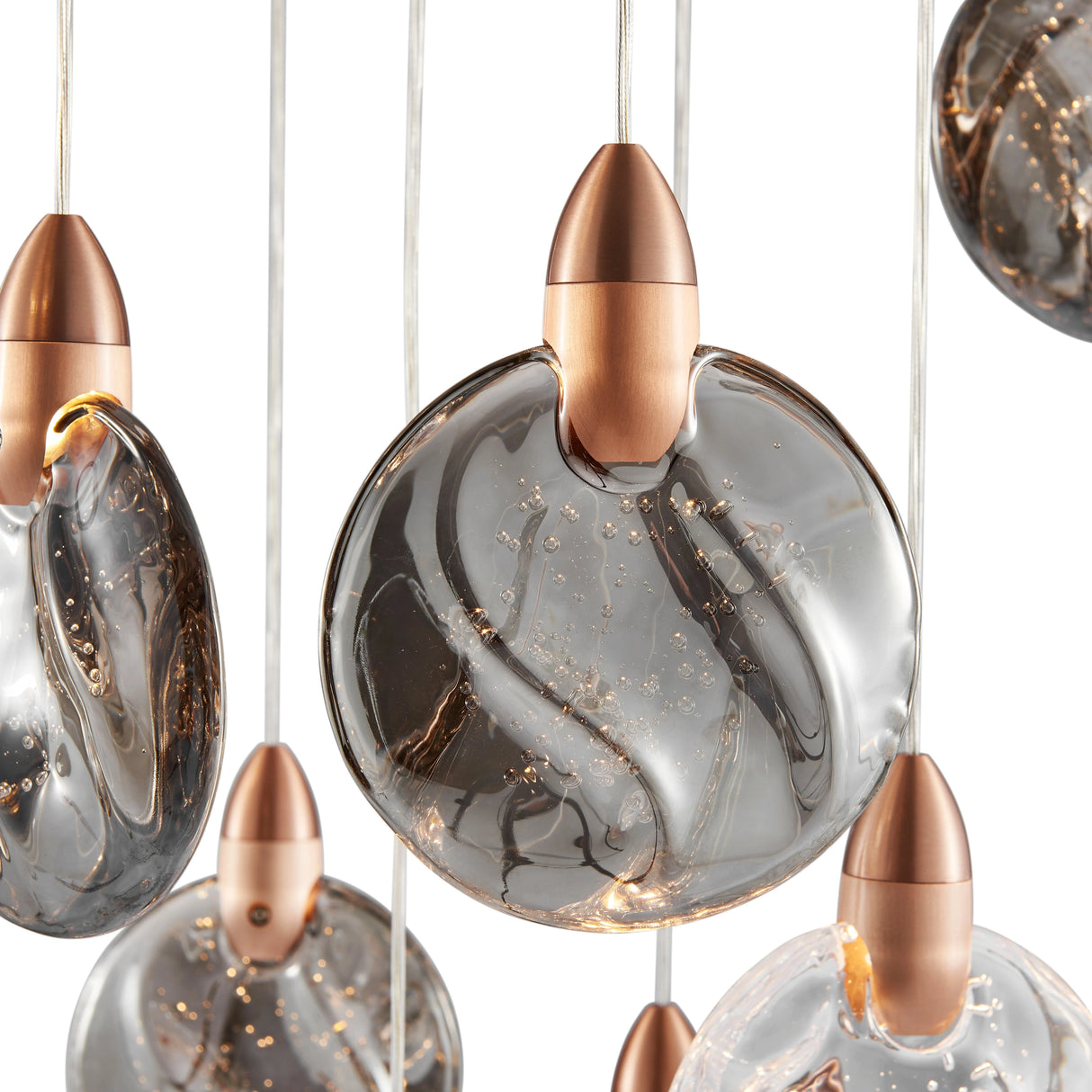 Lámpara de araña cuadrada Lustre // Bronce | Finesse