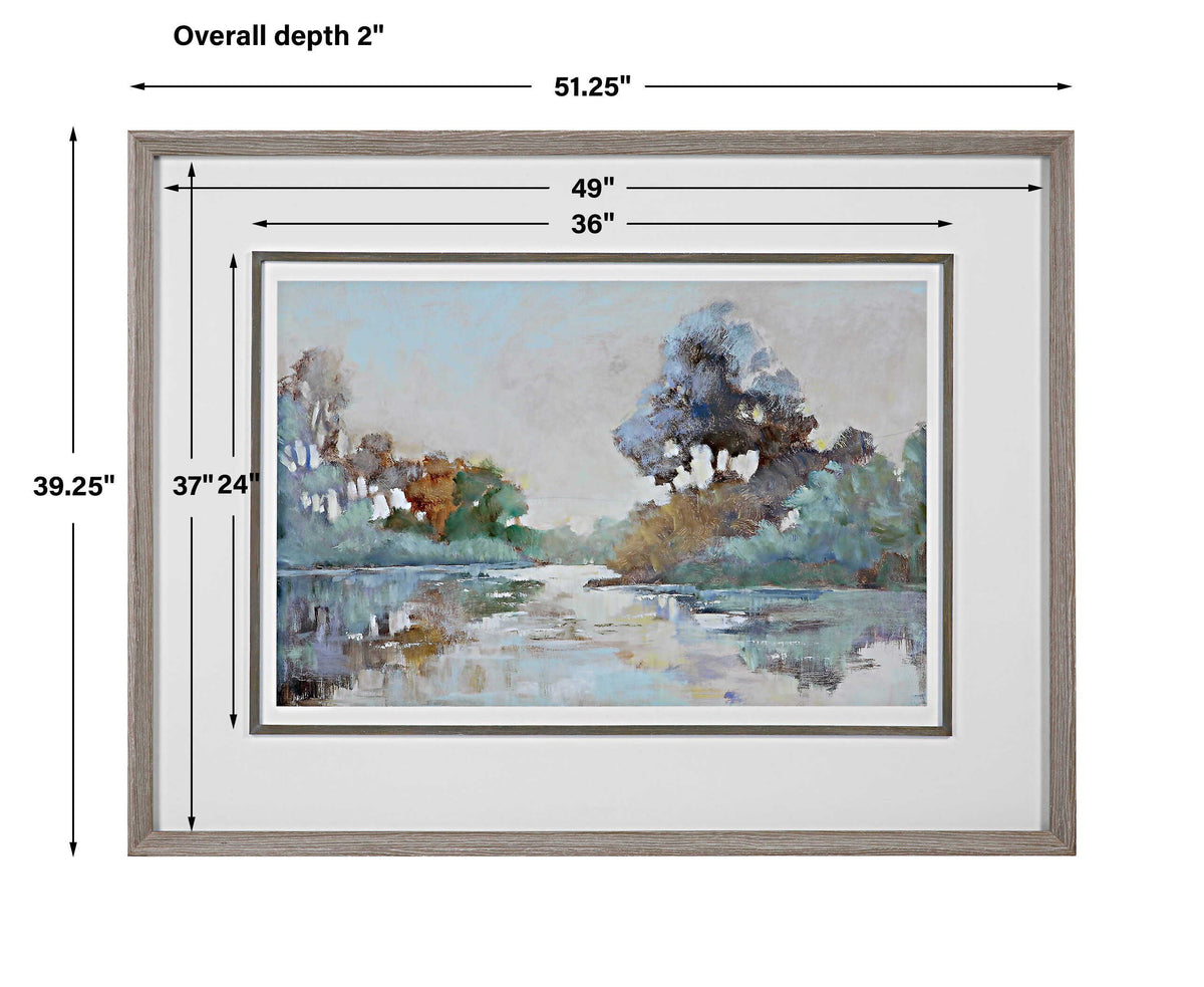 Morning Lake Watercolor Framed Print - Blue by Uttermost - View 7