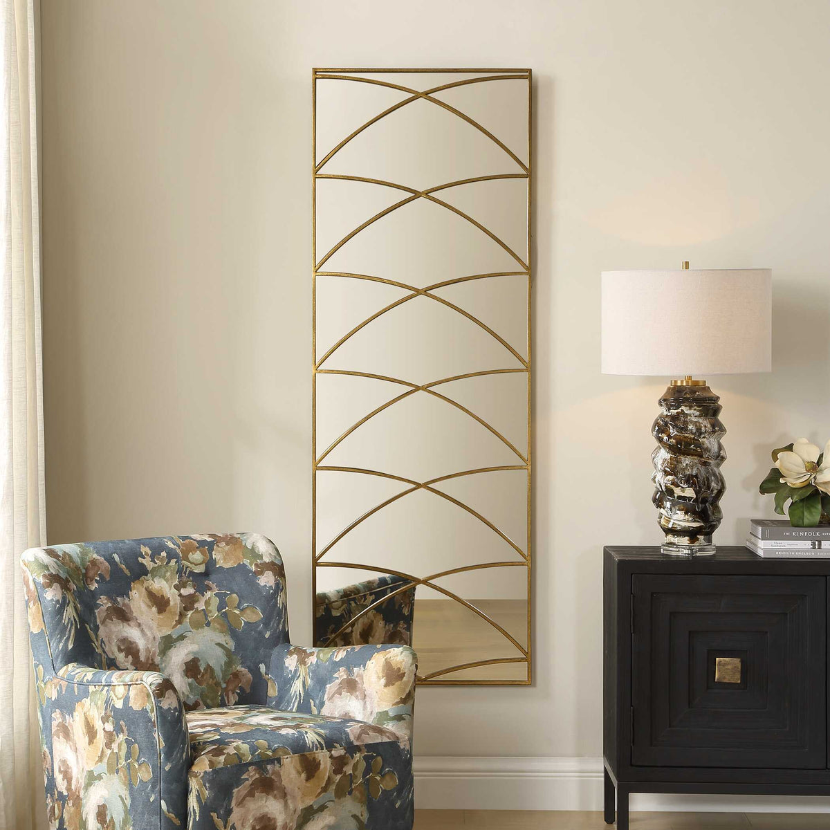 Crossed Up Full Length Mirror - Gold by Uttermost - View 2