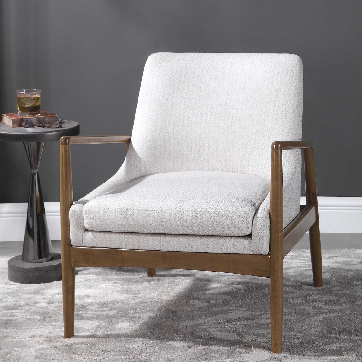 Bev Accent Chair - White / Dark Brown by Uttermost - View 5