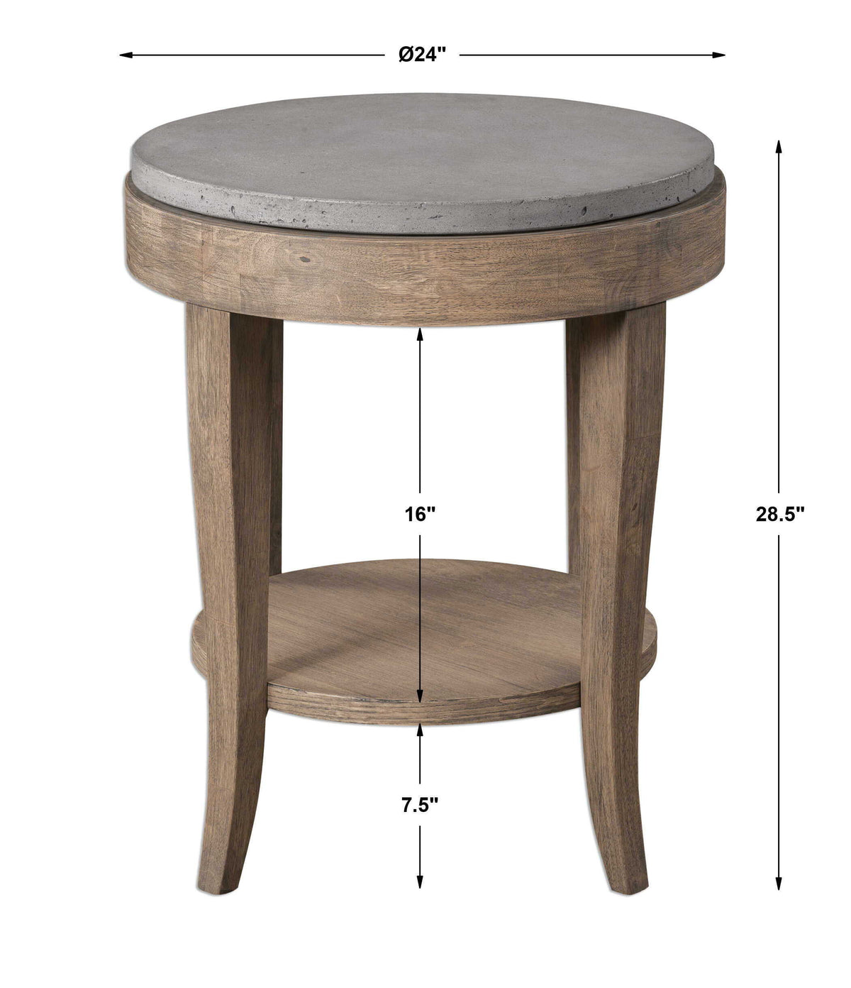 Deka Round Side Table Gray & Light Brown - Gray / Light Brown by Uttermost - View 7