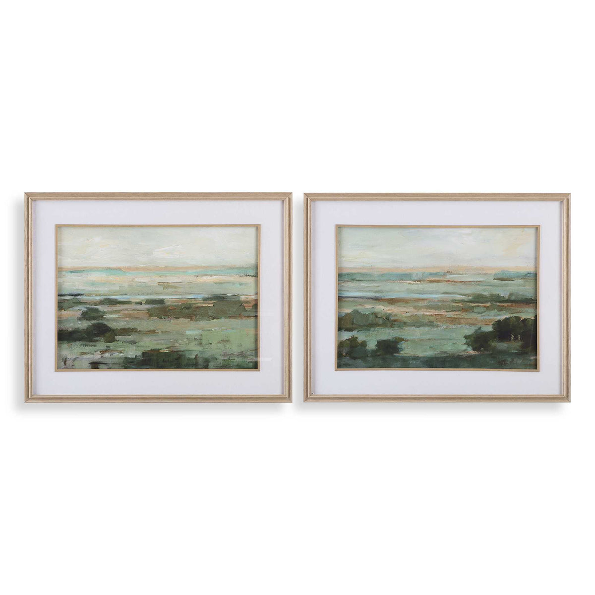 Warm Valley Framed Prints (Set of 2) - Light Brown by Uttermost - View 1