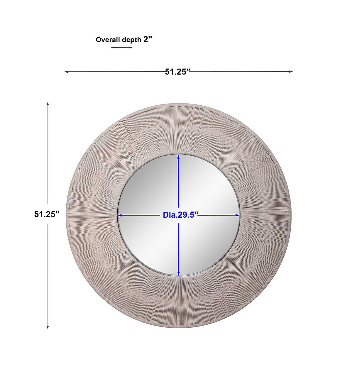 Sailor's Knot Round Mirror - Beige by Uttermost - View 7