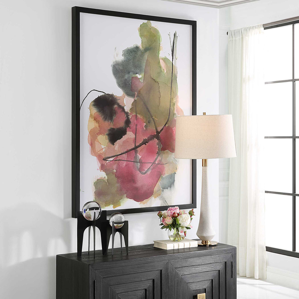 Euphoria Abstract Art Print - Pink / Green by Uttermost - View 3