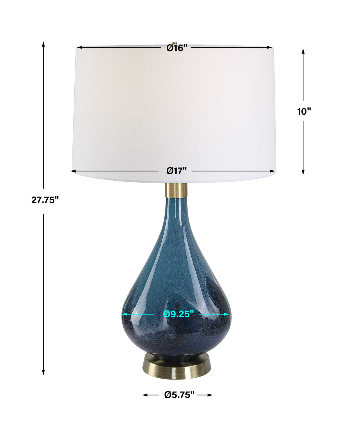 Riviera Art Glass Table Lamp - Blue / White by Uttermost - View 7