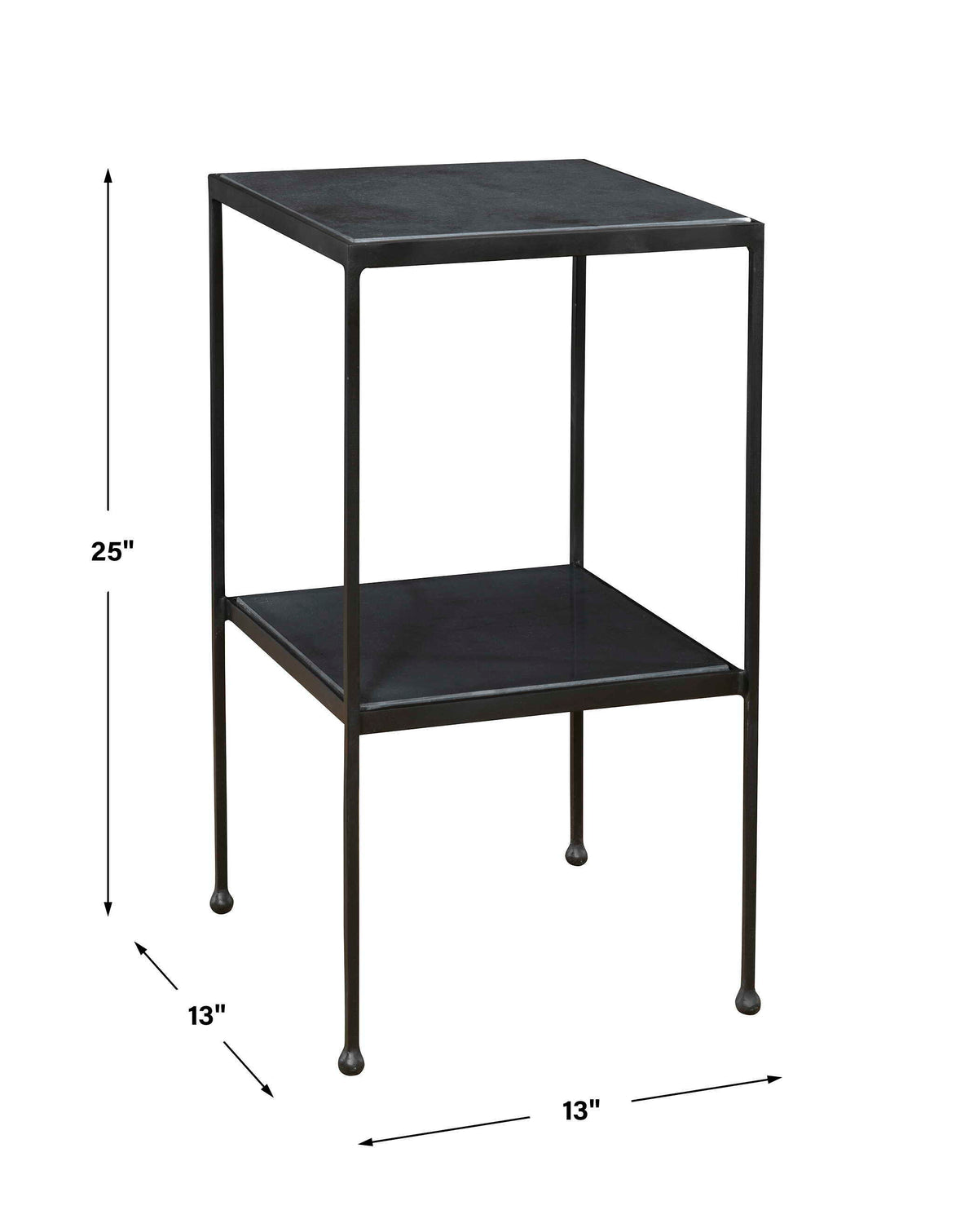 Sherwood Square Marble Accent Table - Black by Uttermost - View 5