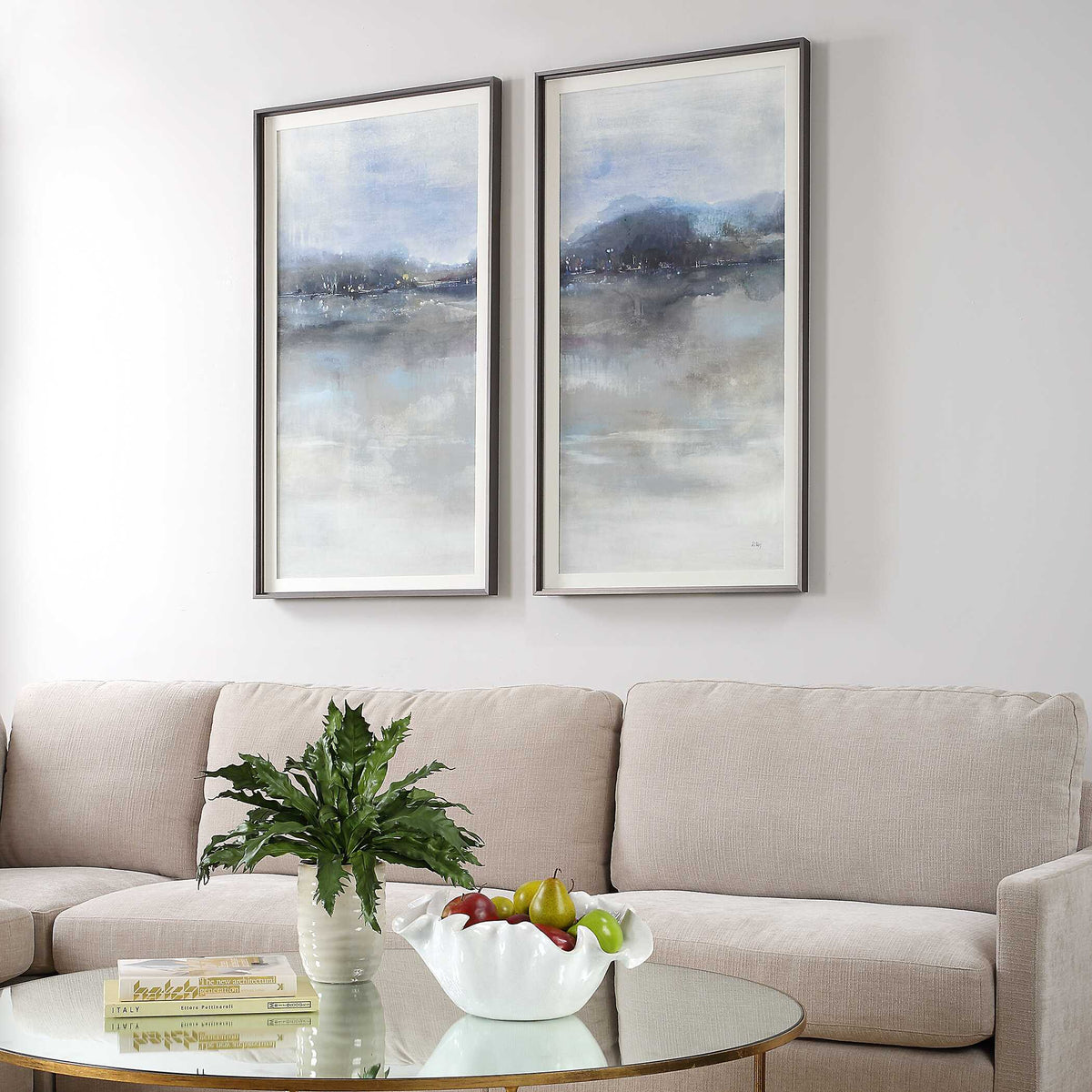 Thinking Of You Landscape Prints (Set of 2) - Light Gray by Uttermost - View 3