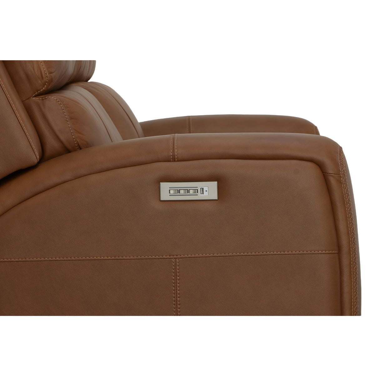 Linden Power Reclining Loveseat With Power Headrests & Lumbar - Caramel | Flexsteel