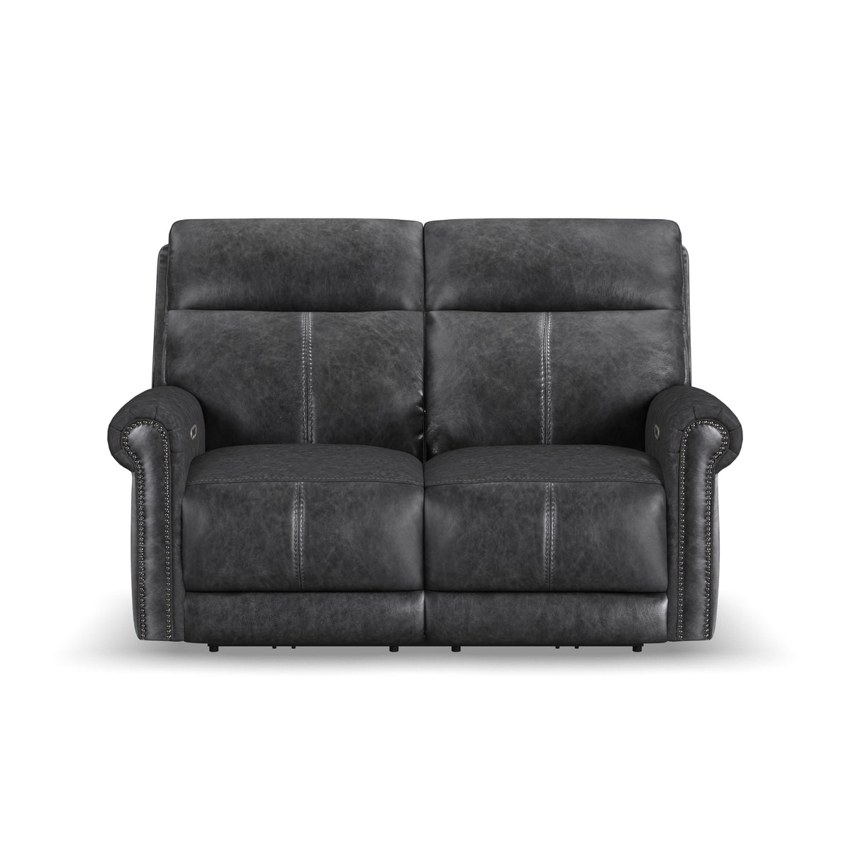 Alexander Power Reclining Loveseat With Power Headrest & Lumbar - Weathered Stone Gray | Flexsteel