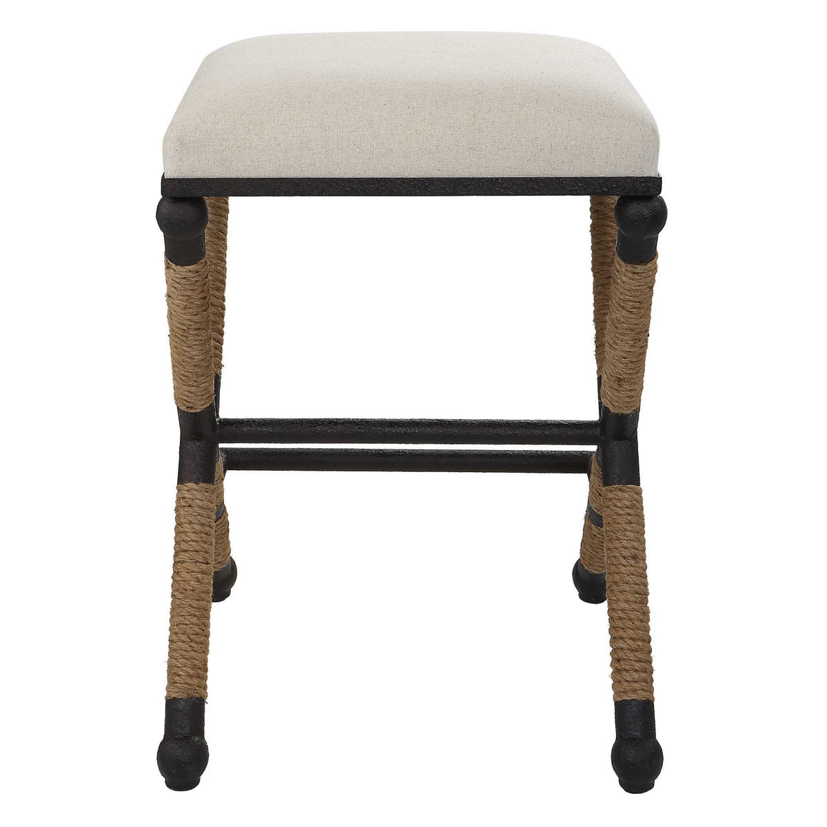 Firth Rustic Counter Stool Oatmeal - White / Light Brown by Uttermost - View 4