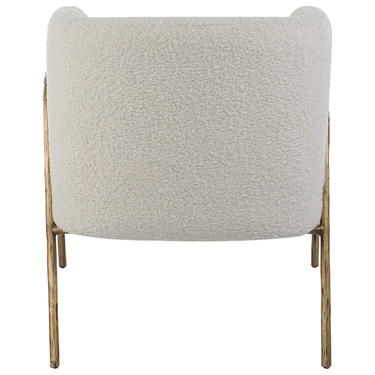 Jacobsen Shearling Accent Chair Off White - White / Light Brown by Uttermost - View 6