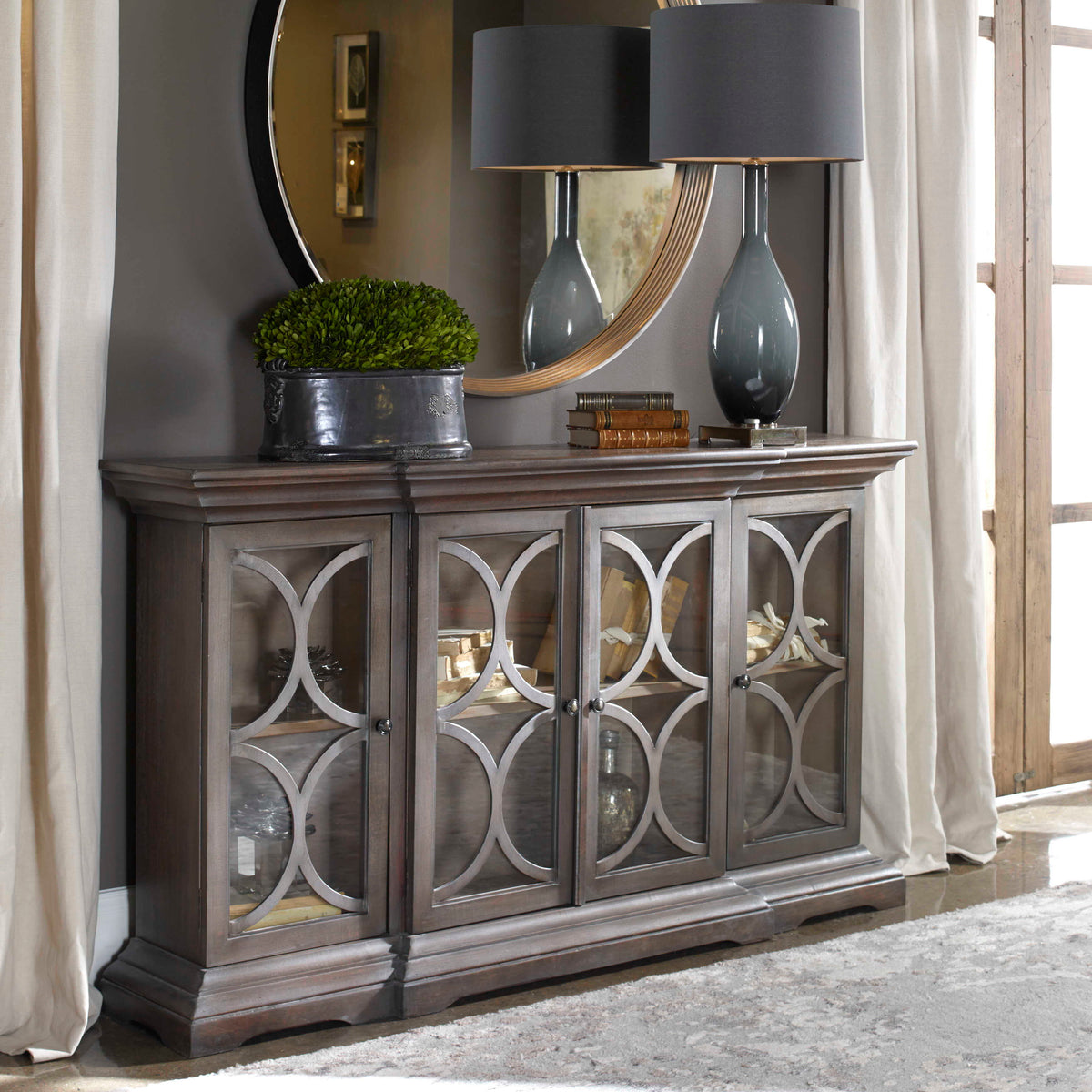 Belino Wooden 4 Door Chest - Dark Brown by Uttermost - View 6