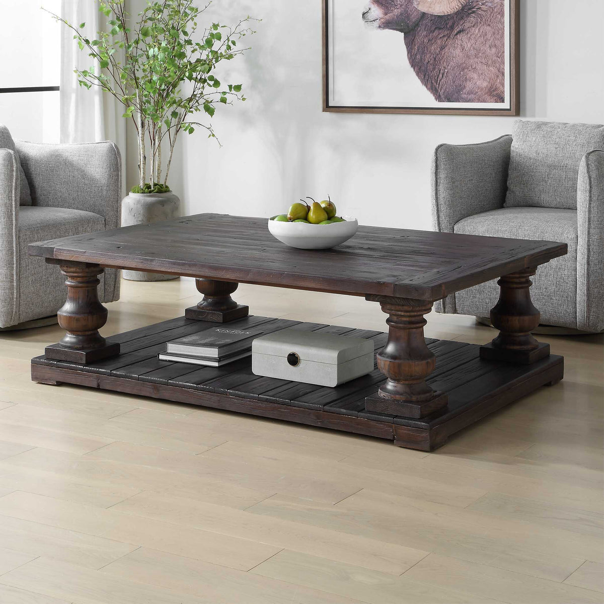 Stratford Coffee Table Walnut - Dark Brown by Uttermost - View 3
