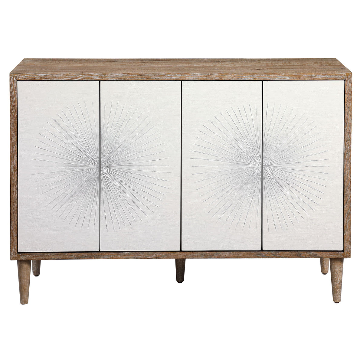 Dani 4 Door Cabinet - White / Light Brown by Uttermost - View 1