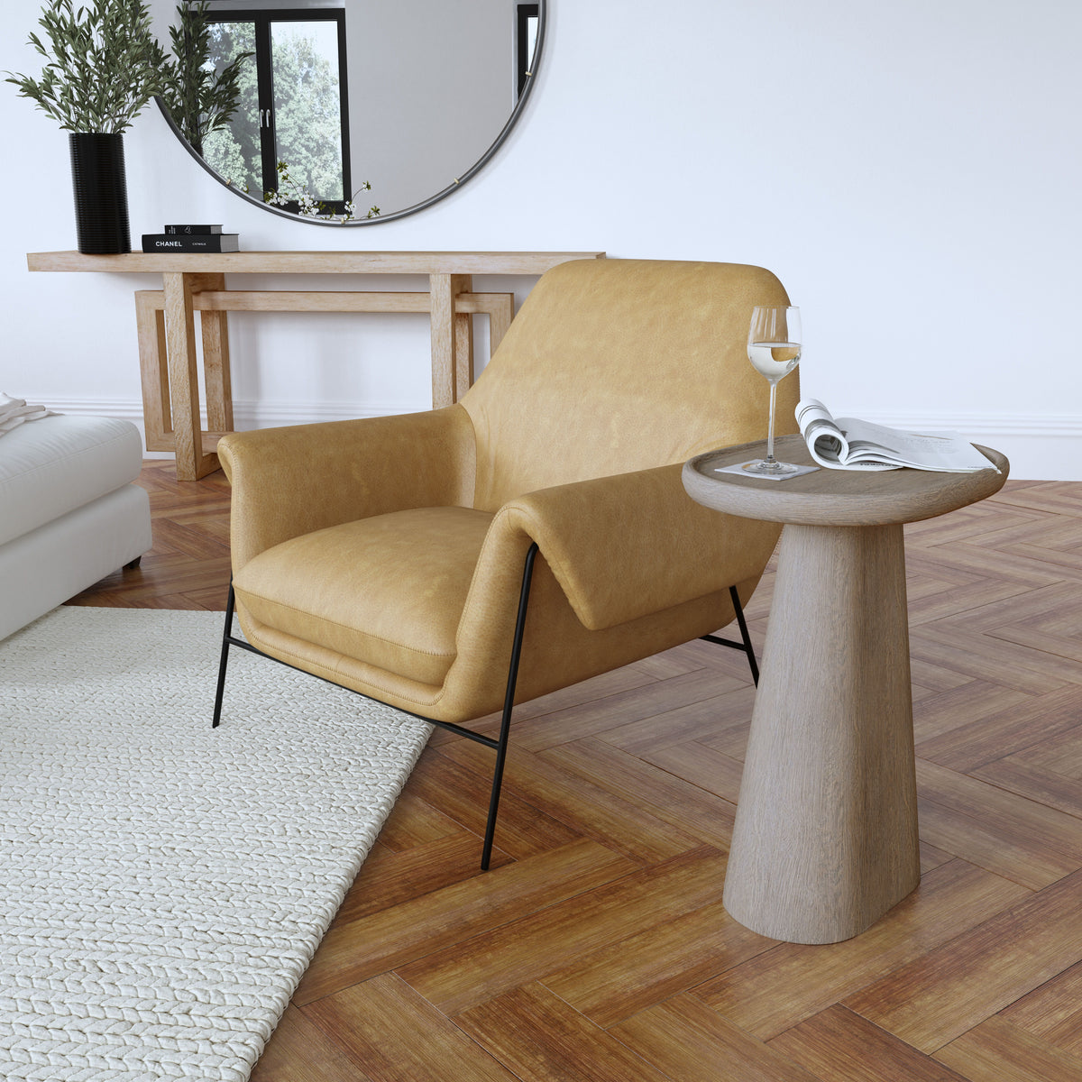 Ambroise Metal Frame Club Chair - Light Brown by Hooker Furniture - View 3