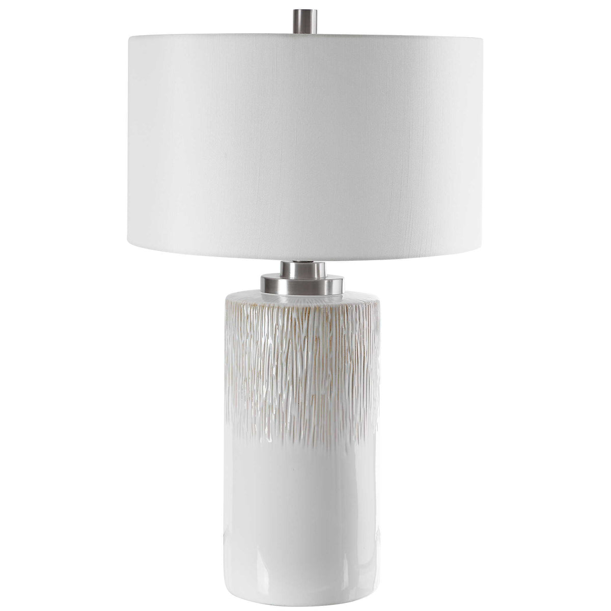 Georgios Cylinder Table Lamp - White by Uttermost - View 3