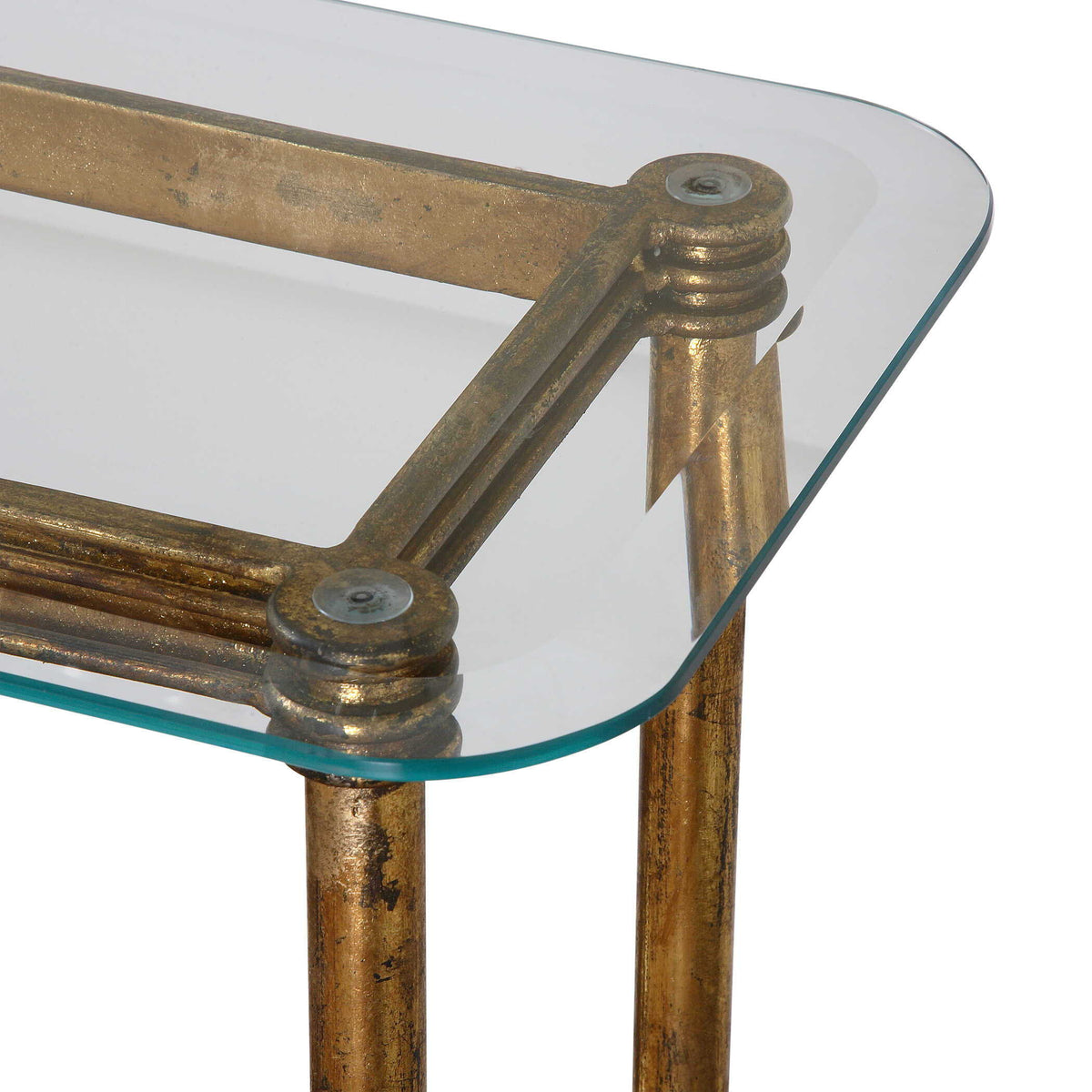 Elenio Glass Console Table - Gold by Uttermost - View 3