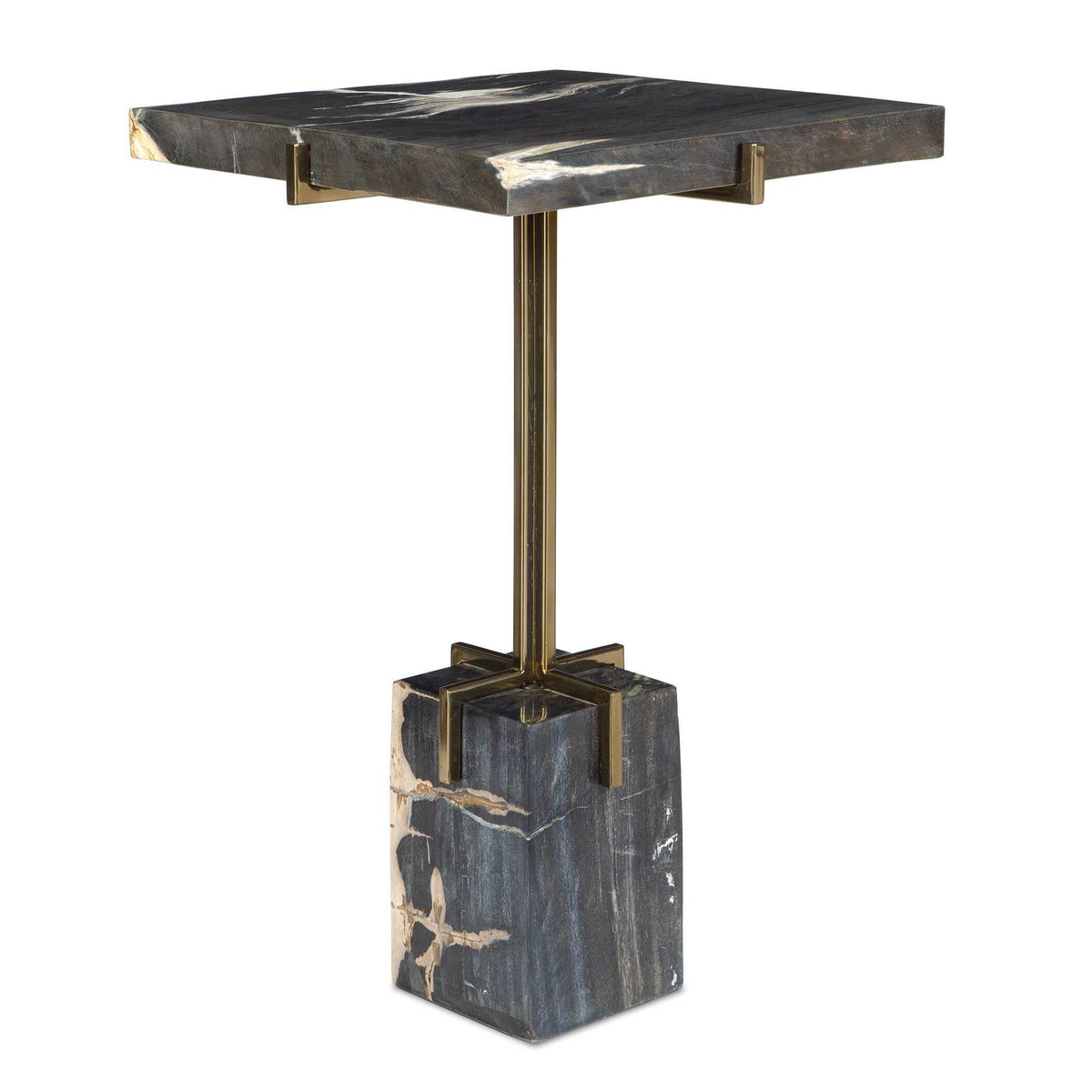 Rowman Petrified Wood Accent Table - Bronze / Dark Brown by Uttermost - View 5