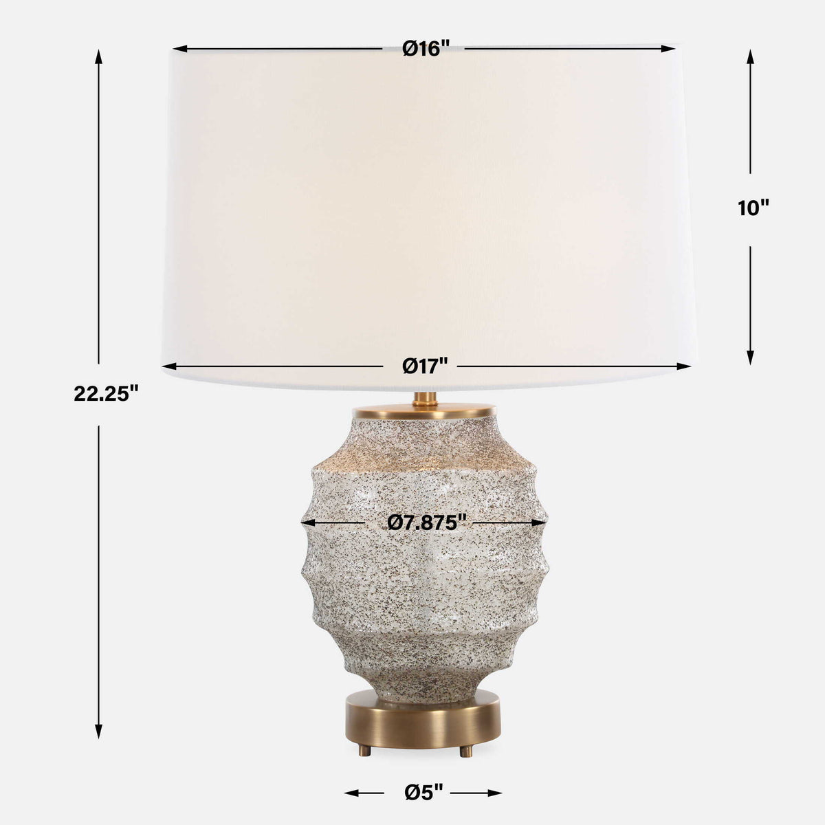 Acosta Ribbed Table Lamp - Gray / Bronze by Uttermost - View 8