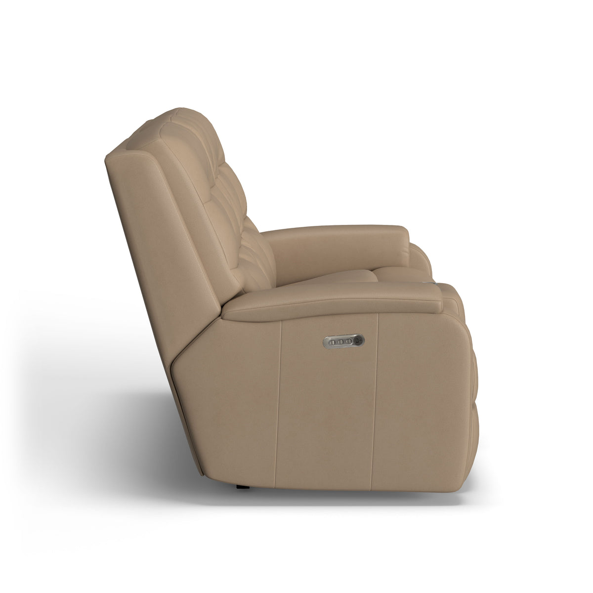 Arlo Transitional Leather Power Reclining Loveseat With Console & Power Headrests & Lumbar | Flexsteel