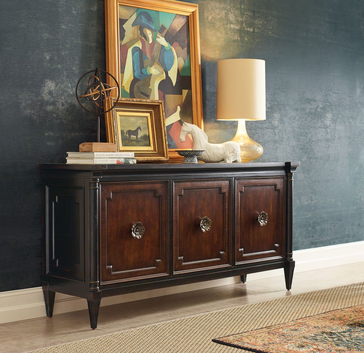 Charleston Entertainment Console - Dark Brown / Black by Hooker Furniture - View 6