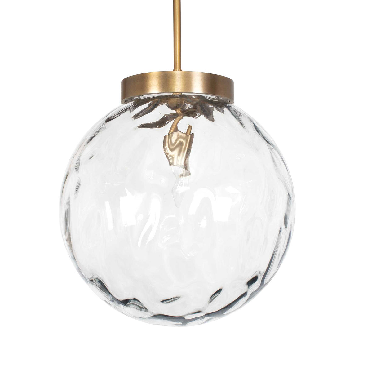 Gaia 1 Light Watered Glass Pendant Brass - Gold by Uttermost - View 3