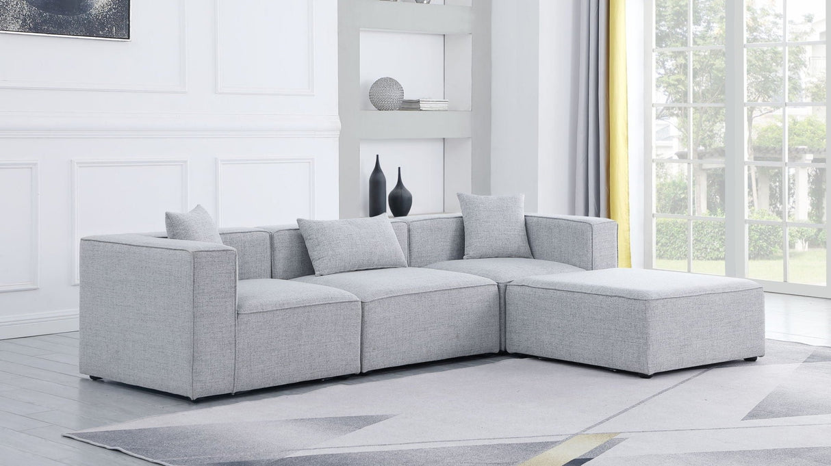 Cube - Modular Sectional 4 Piece - Gray - Fabric | Home Elegance USA