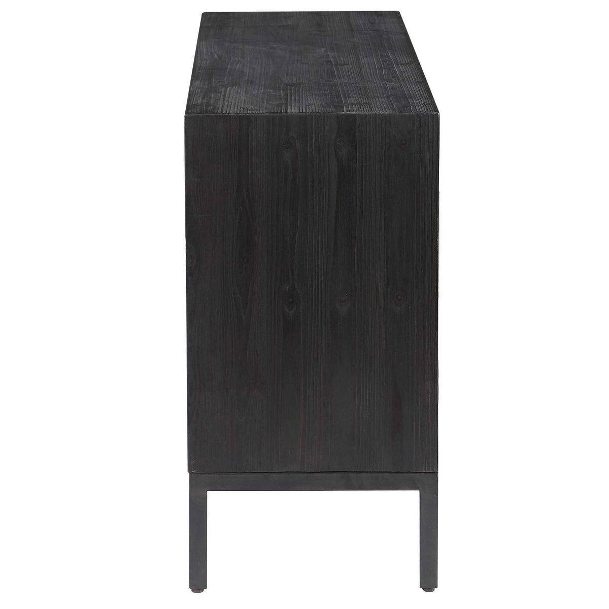 Aiken 2 Door Cabinet Dark Walnut - Black / Light Brown by Uttermost - View 7