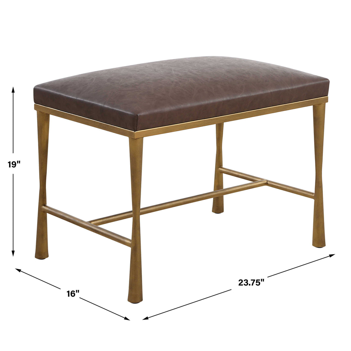 Reform Small Bench - Gold / Dark Brown by Uttermost - View 7