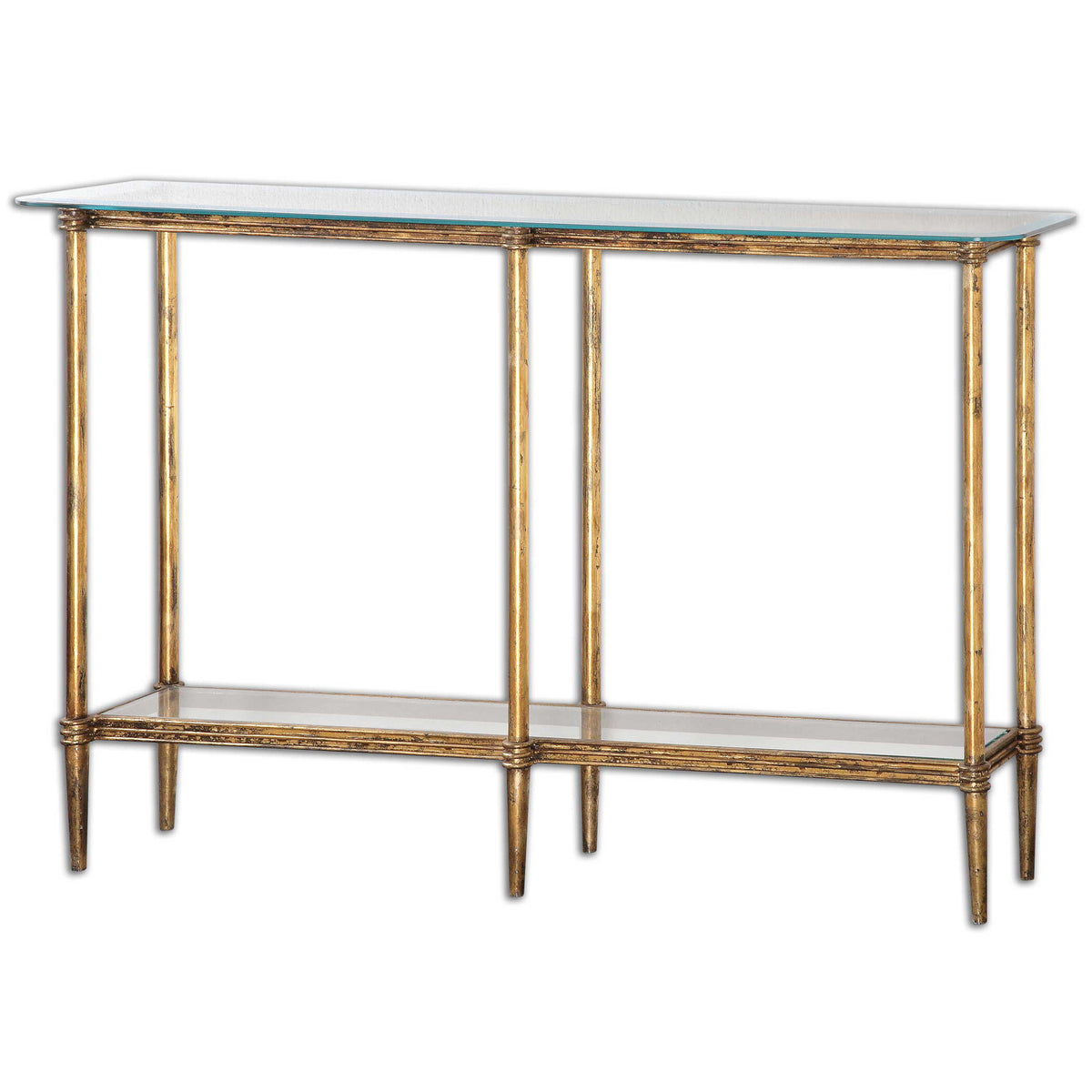 Elenio Glass Console Table - Gold by Uttermost - View 1