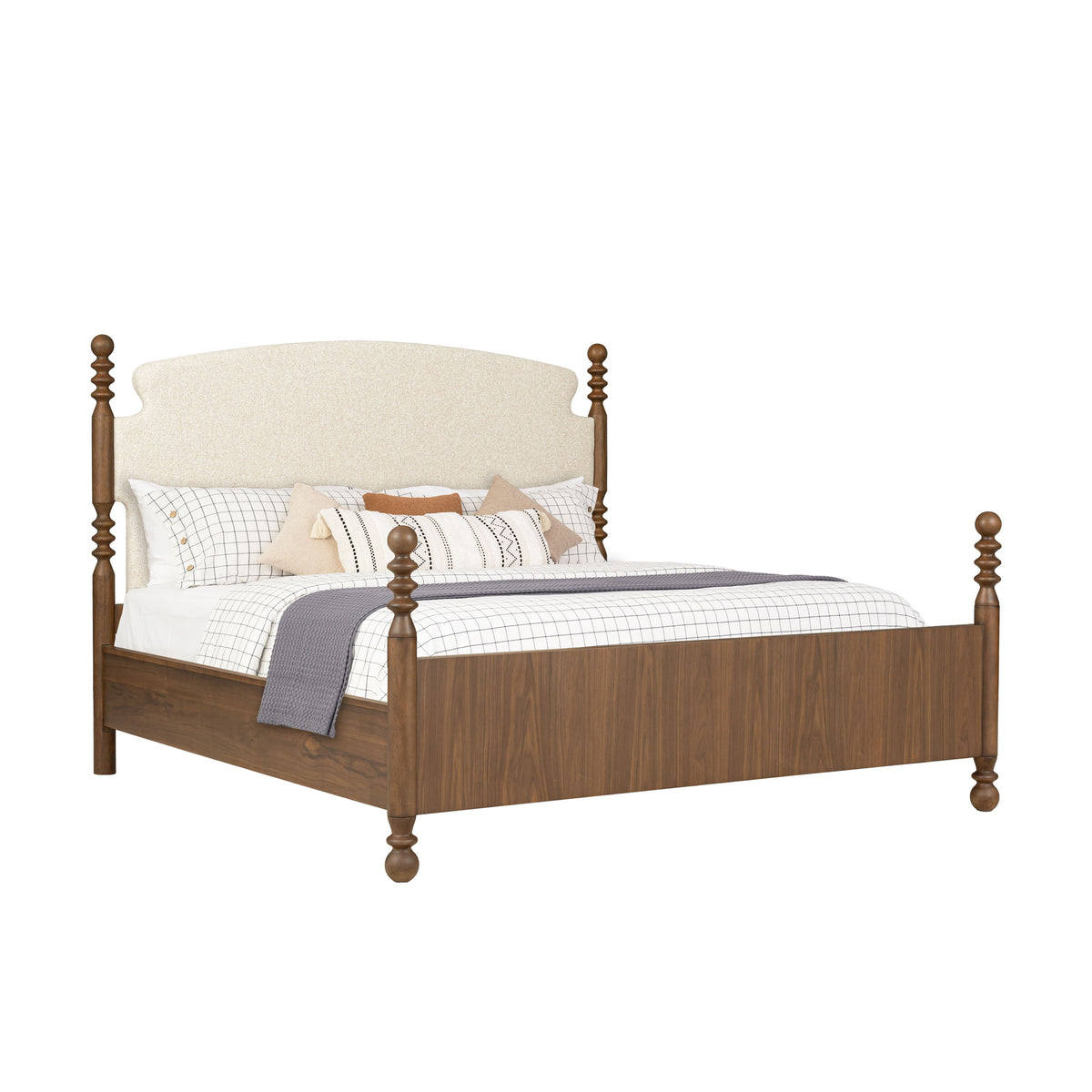 Azalea King Upholstered Bed - Walnut | Flexsteel