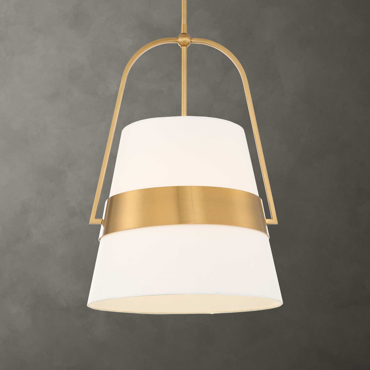 Harness 1 Light Shade Pendant White / Gold - Gold / White by Uttermost - View 2