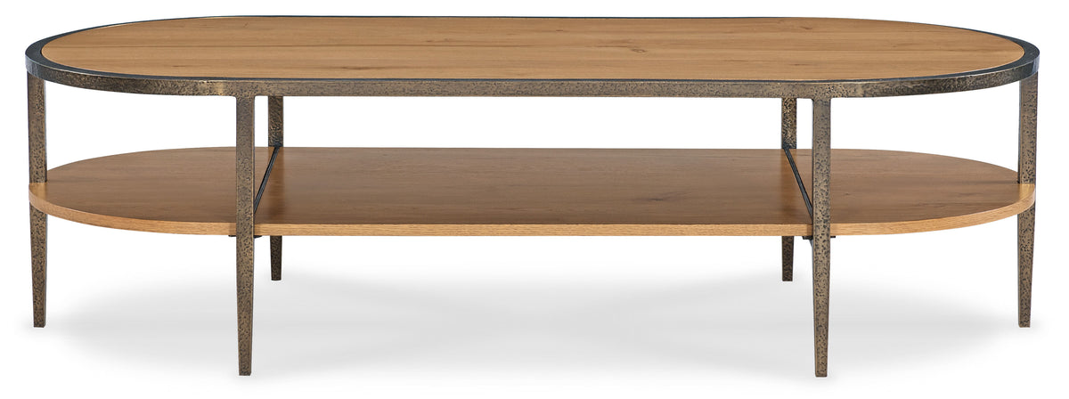Cashiers Oval Coffee Table Almond - Light Brown by Hooker Furniture - View 2
