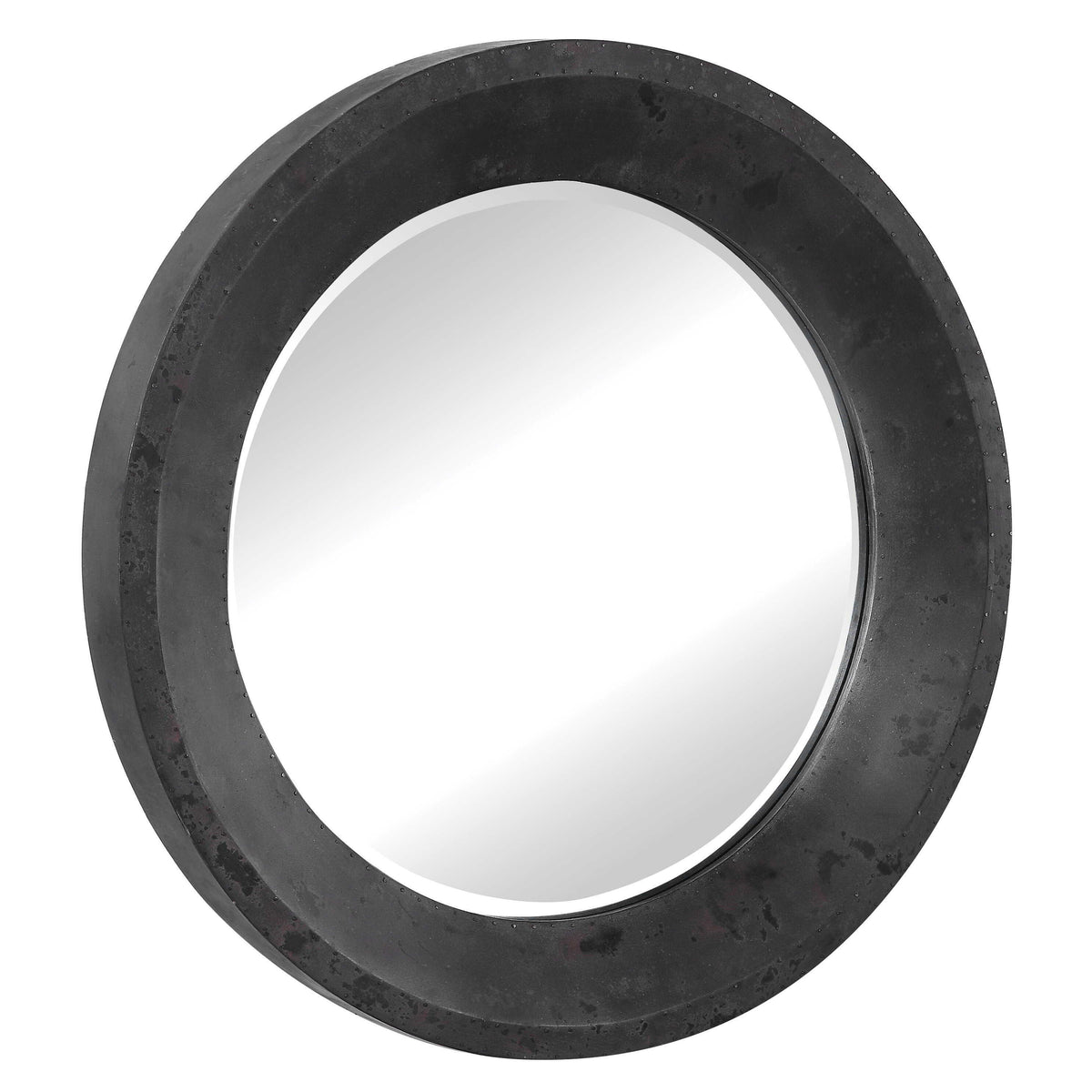Frazier Round Industrial Mirror - Black by Uttermost - View 3