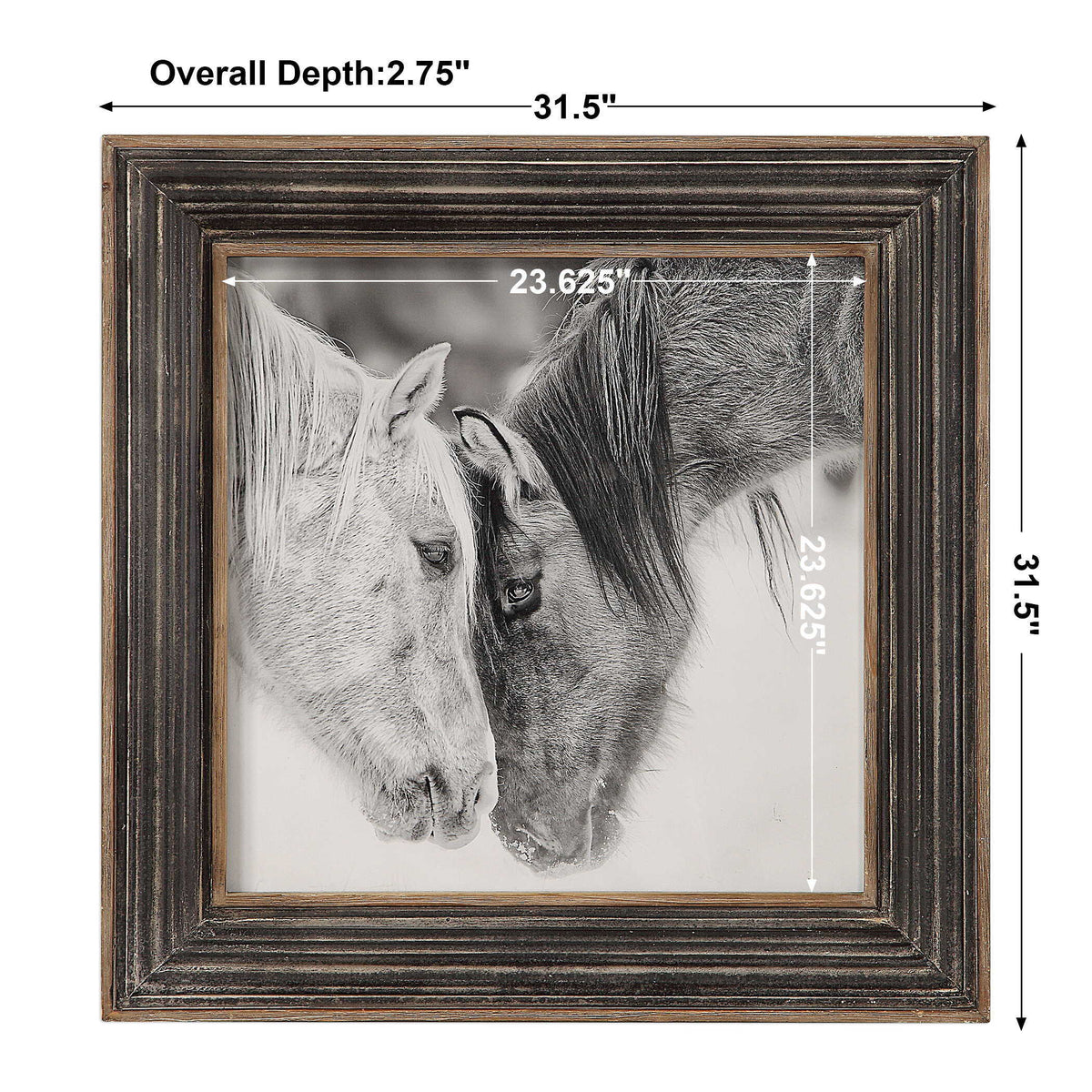 Custom Black And White Horses Print - Dark Brown / Silver by Uttermost - View 7