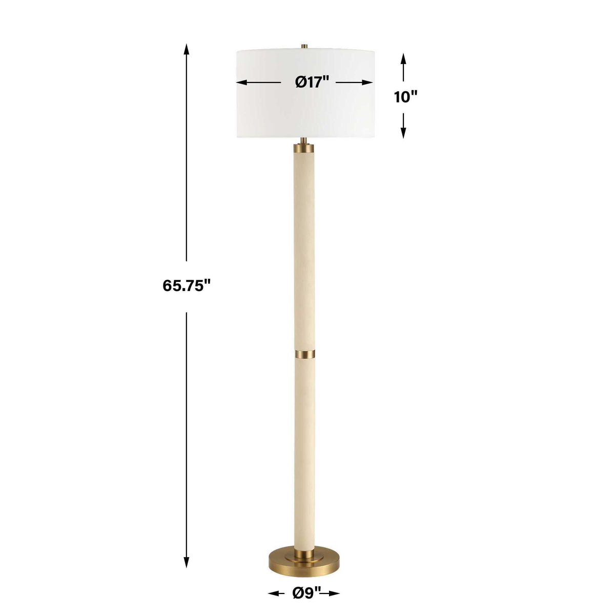 Wessex Floor Lamp - Gold / White by Uttermost - View 7