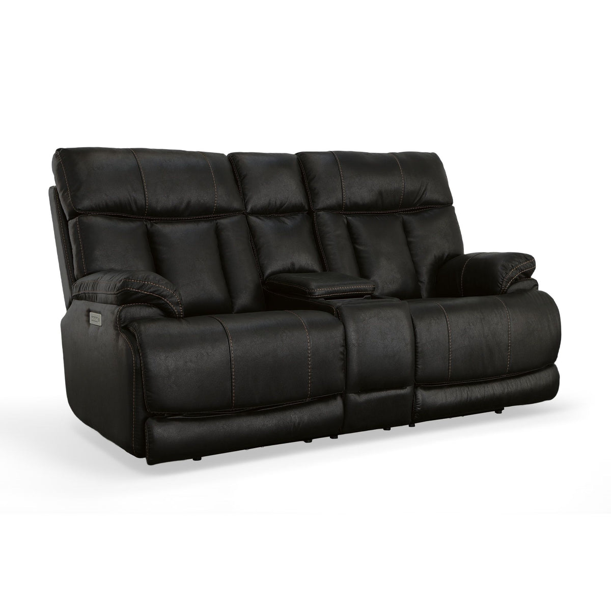 Clive Power Reclining Loveseat With Console, Power Headrests & Lumbar - Peppercorn | Flexsteel