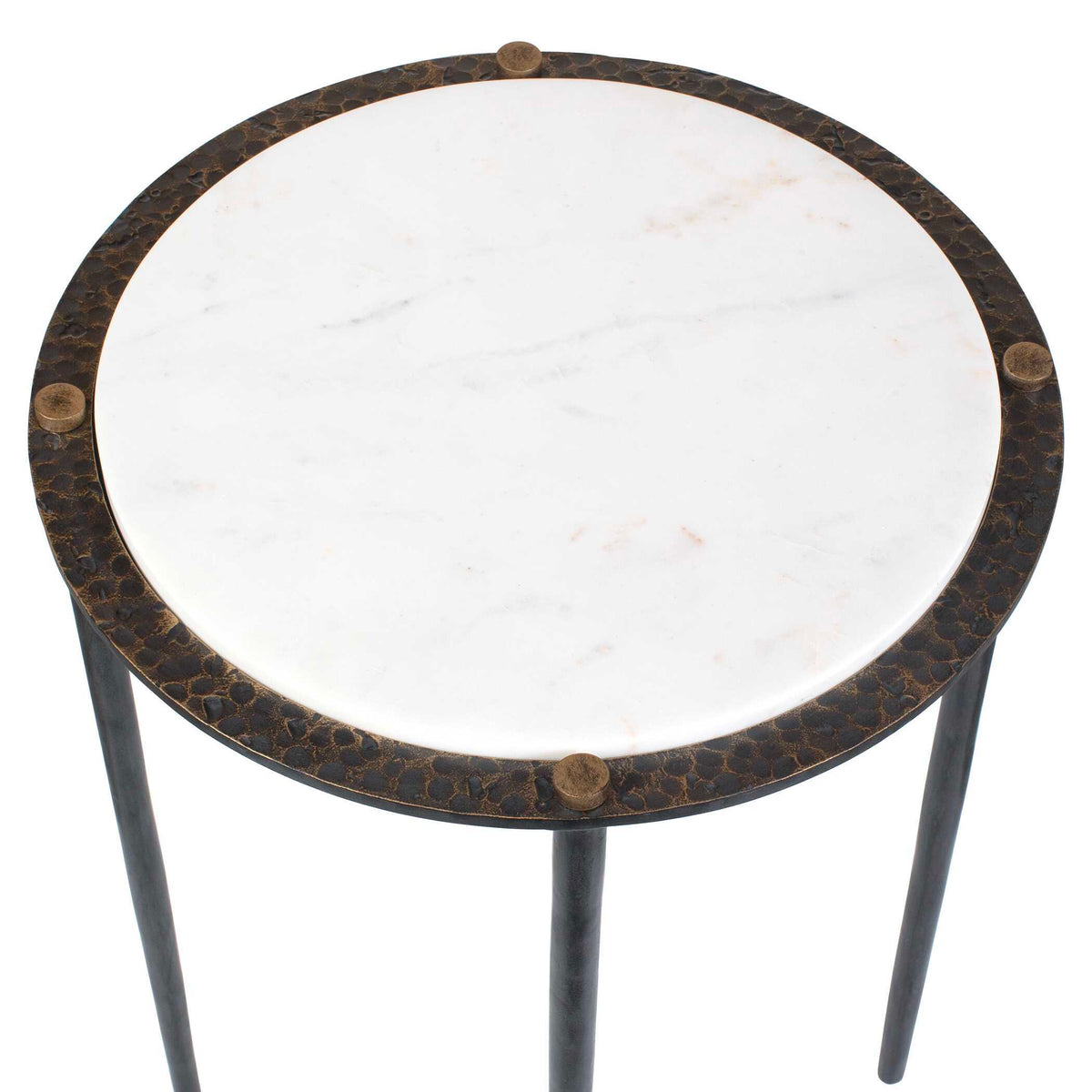 Wren Round Marble Accent Table Bronze / White - Black / White by Uttermost - View 6
