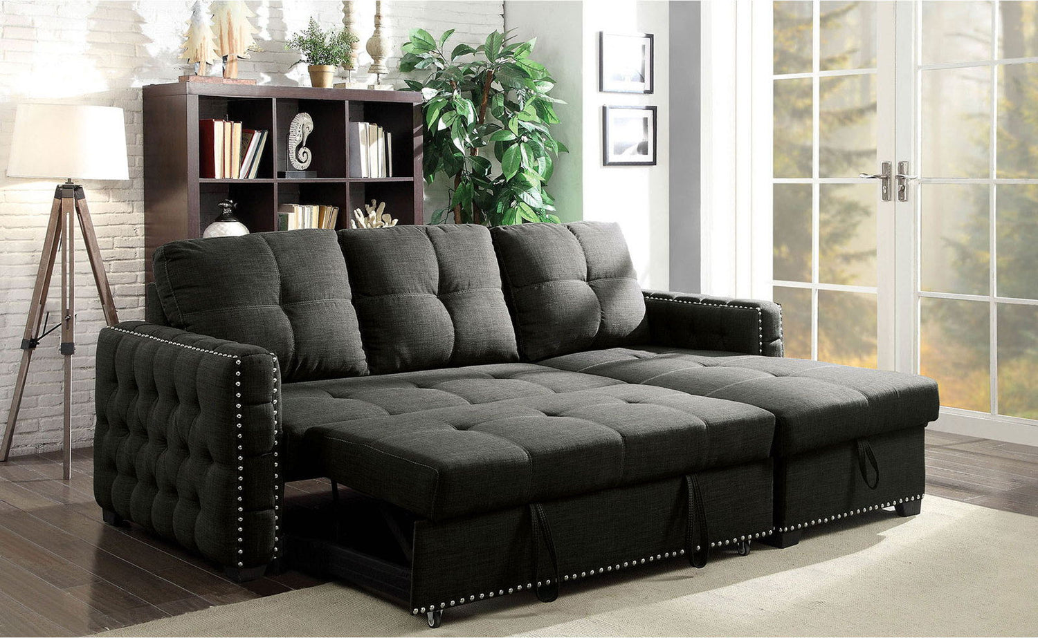 Demi - Sectional - Dark Gray | Home Elegance USA