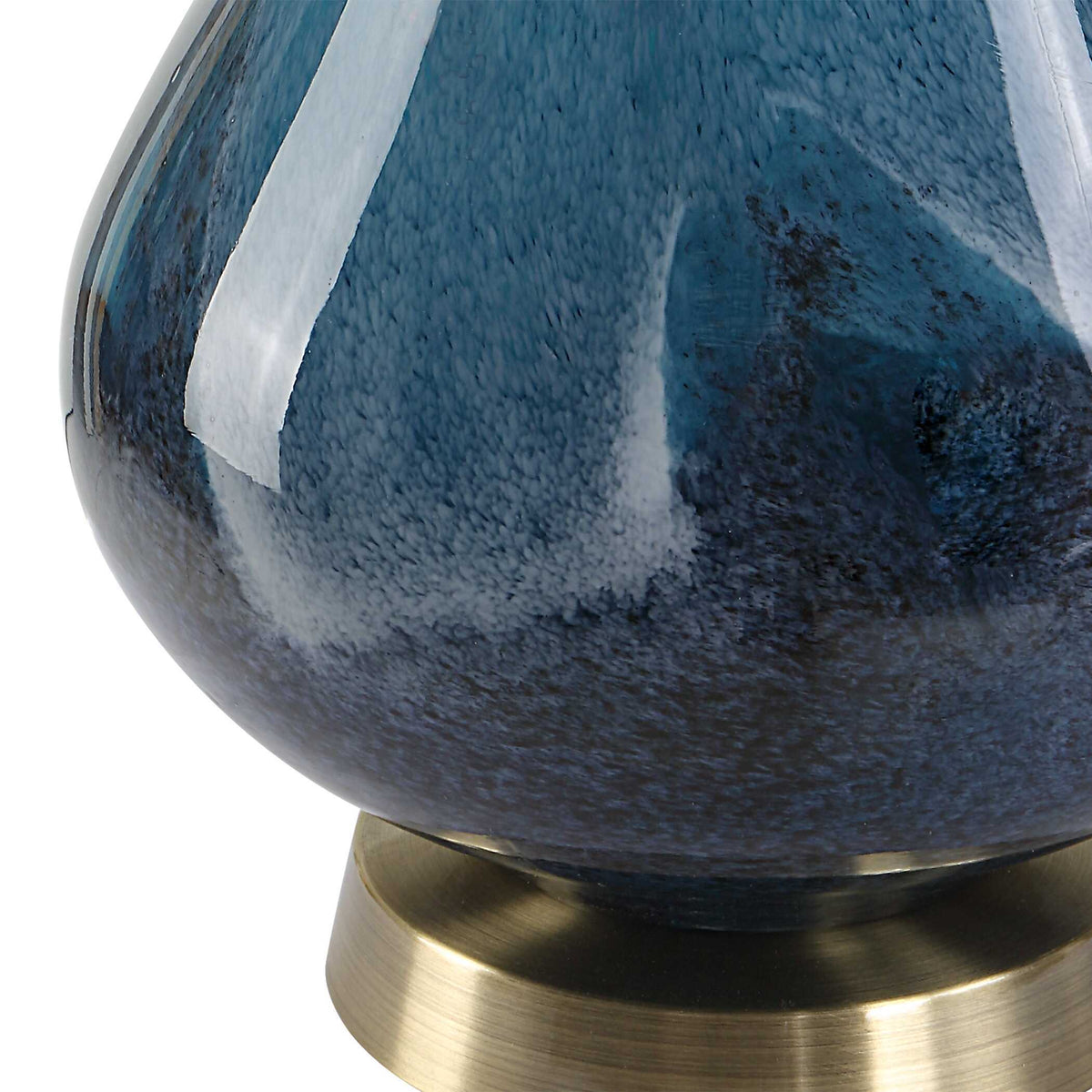 Riviera Art Glass Table Lamp - Blue / White by Uttermost - View 6
