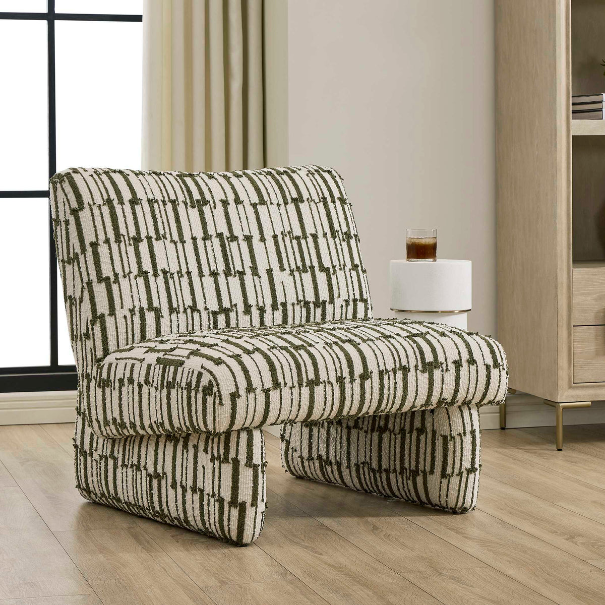 Willa Accent Chair - Green / White by Uttermost - View 3