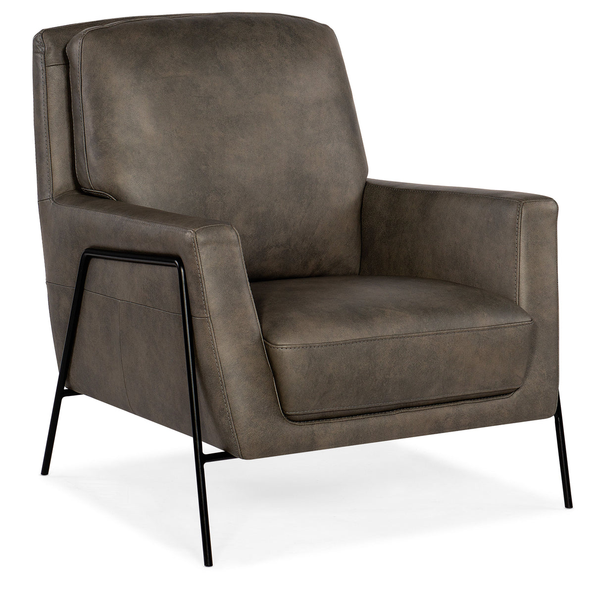 Amette Metal Frame Club Chair - Dark Brown / Black by Hooker Furniture - View 1