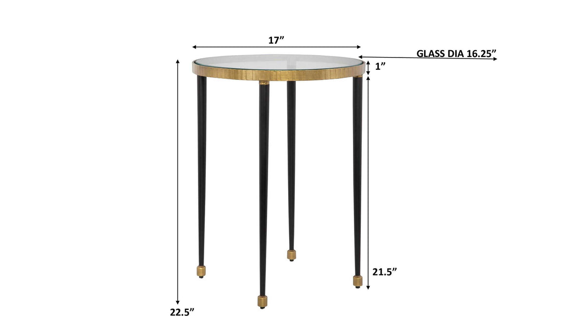 Stiletto Side Table Antique Gold - Gold / Black by Uttermost - View 5
