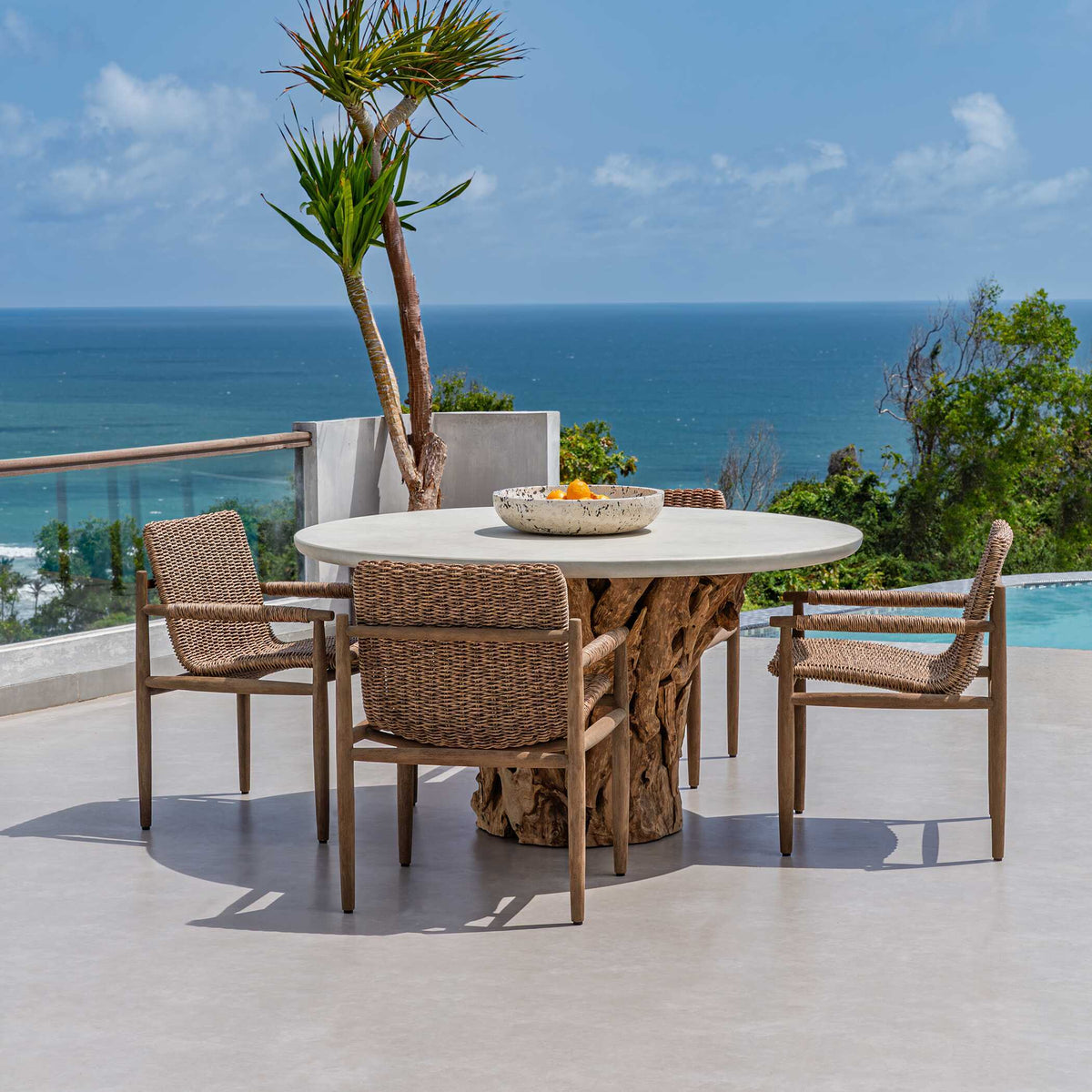 Sumba Golden Flax Outdoor Dining Chair - Light Brown by Uttermost - View 4