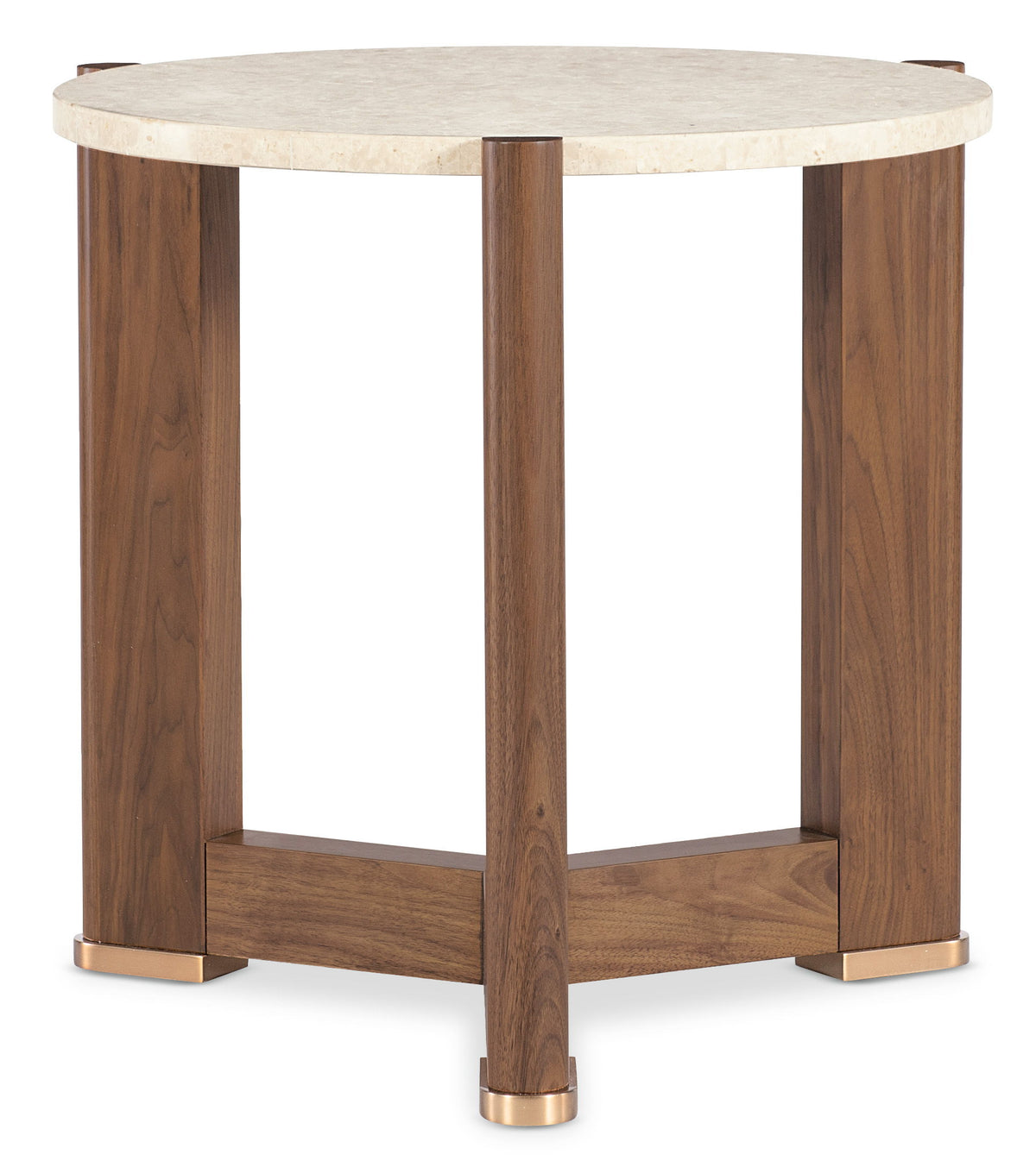 Eleana Round End Table Medium Wood - Beige / Dark Brown by Hooker Furniture - View 4