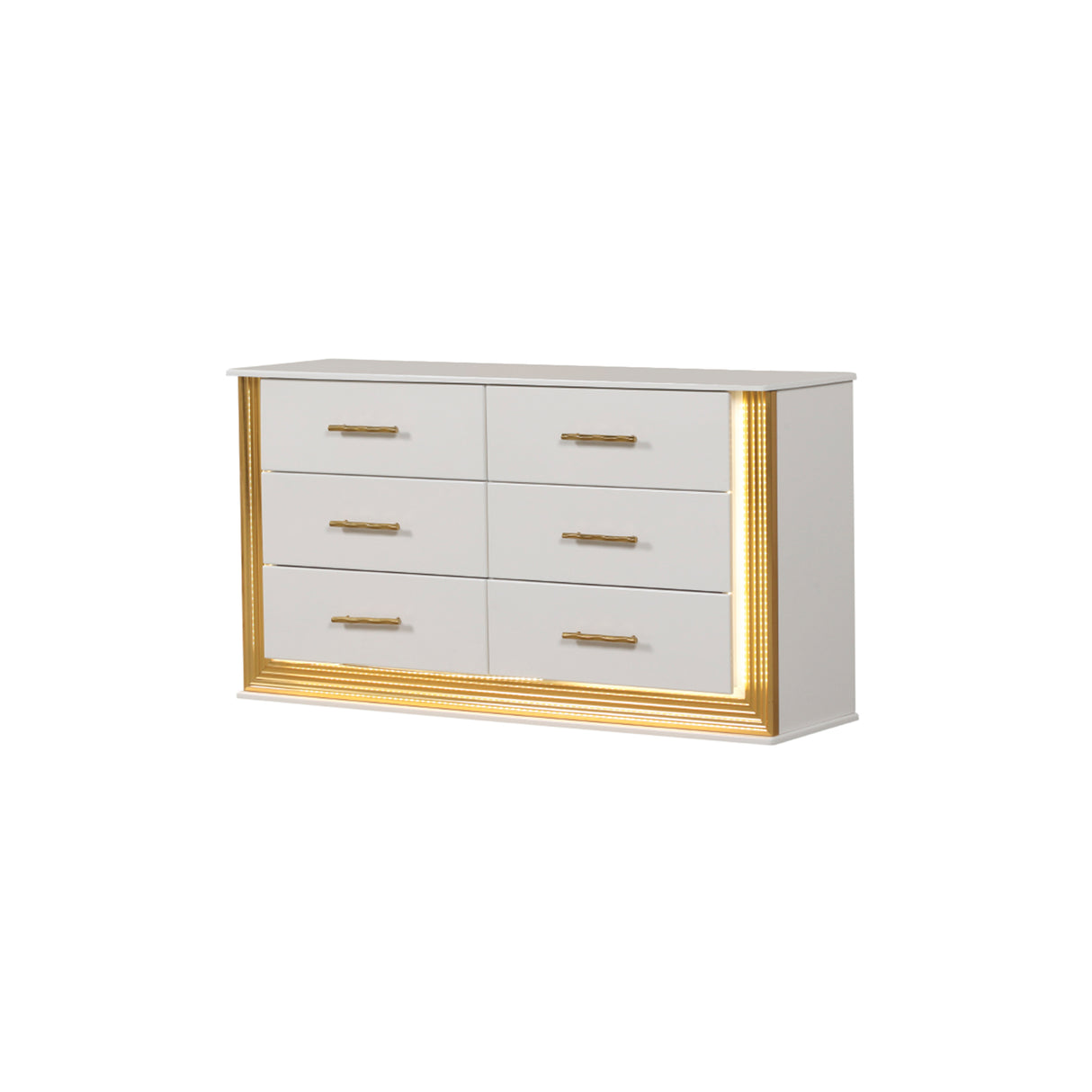 Obsession Contemporary Style 6-Drawer Dresser Made with Wood & Gold Finish(Includes Only dresser) same as B009P152664 (CA inventory)