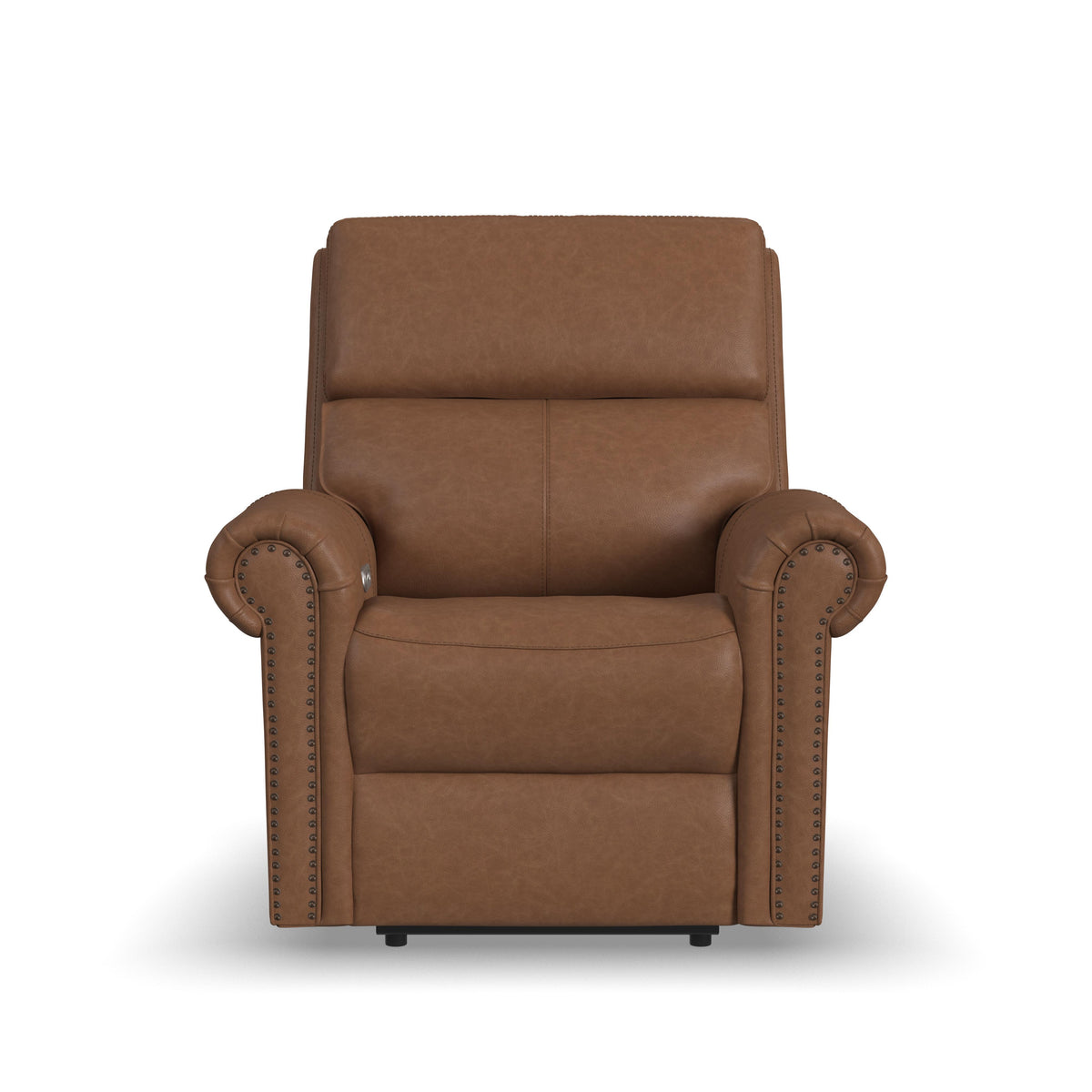 Bernard Power Leather Recliner With Power Headrest & Lumbar, Nailhead Trim | Flexsteel