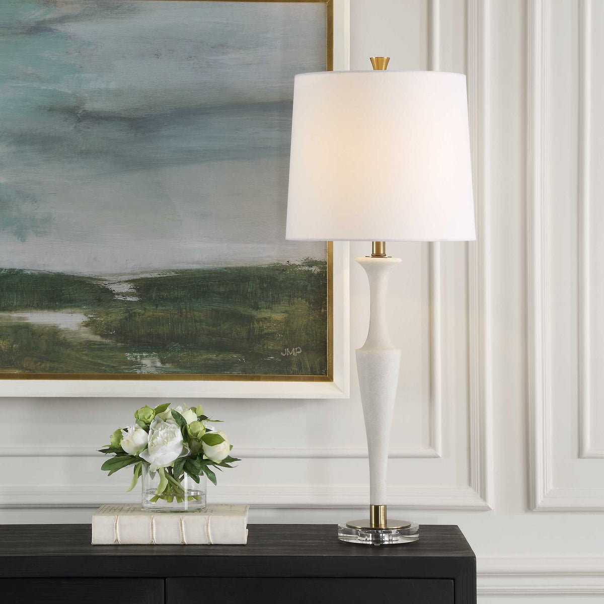 Colette White Stone Table Lamp by Uttermost - View 2