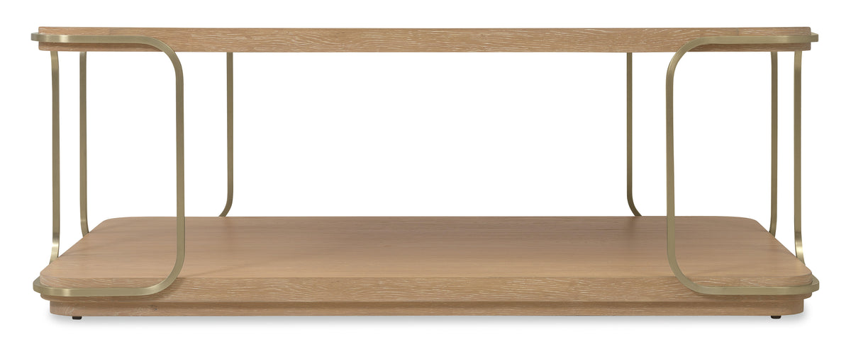 Banyon Bay Rectangle Coffee Table Desert Oak / Gold - Light Brown / Gold by Hooker Furniture - View 5
