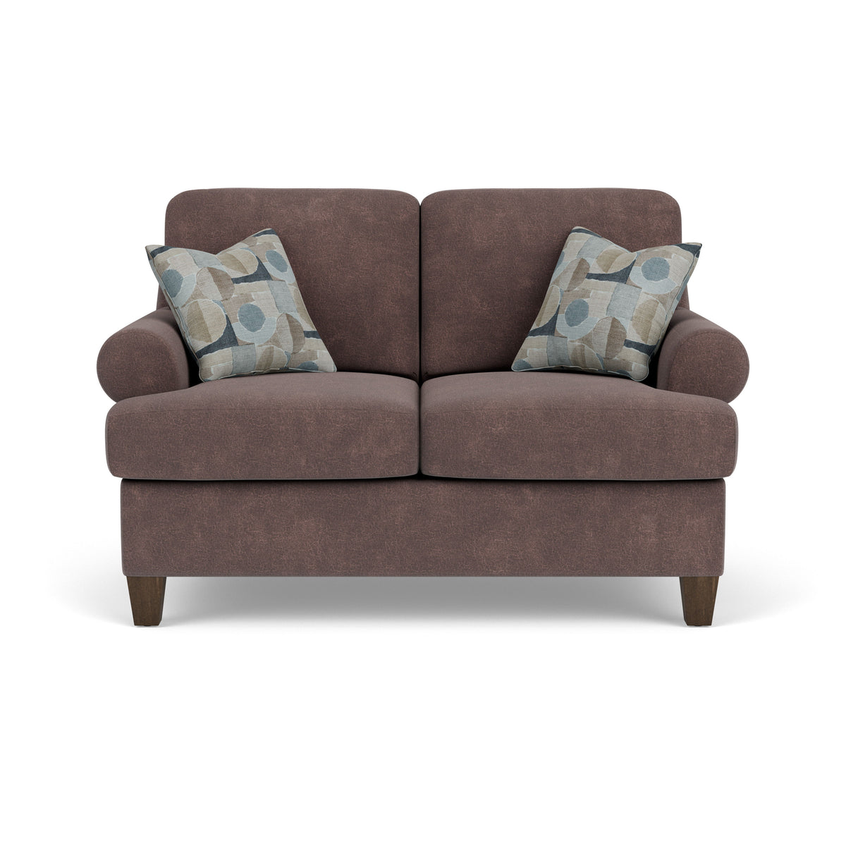 Moxy Fabric Loveseat, T-Shaped Seat Cushion, Curved Sock Arms | Flexsteel